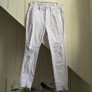 White High Rise Skinny Jeans